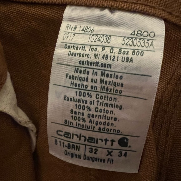 Carhartt Men's Quilt Lined Zip To Thigh Bib Overall, plus Jeans, both 32 X 34 - Picture 12 of 12